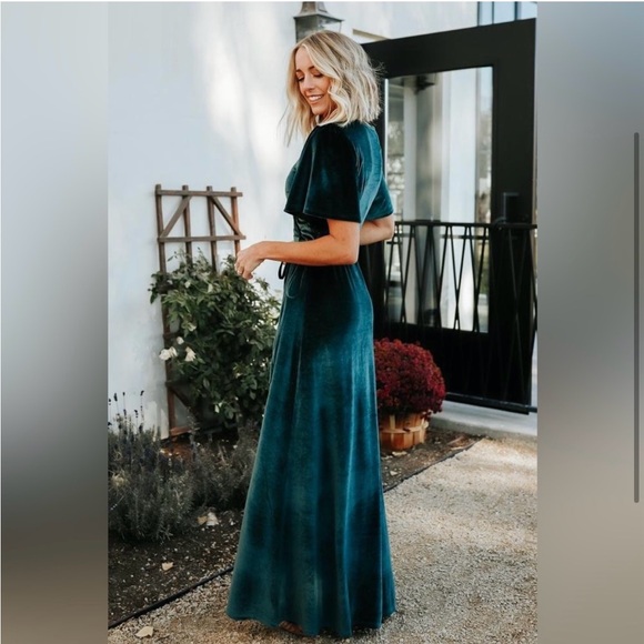 Baltic Born Meghan Velvet Wrap Maxi Dress Size Size Small Jade - Picture 2 of 9